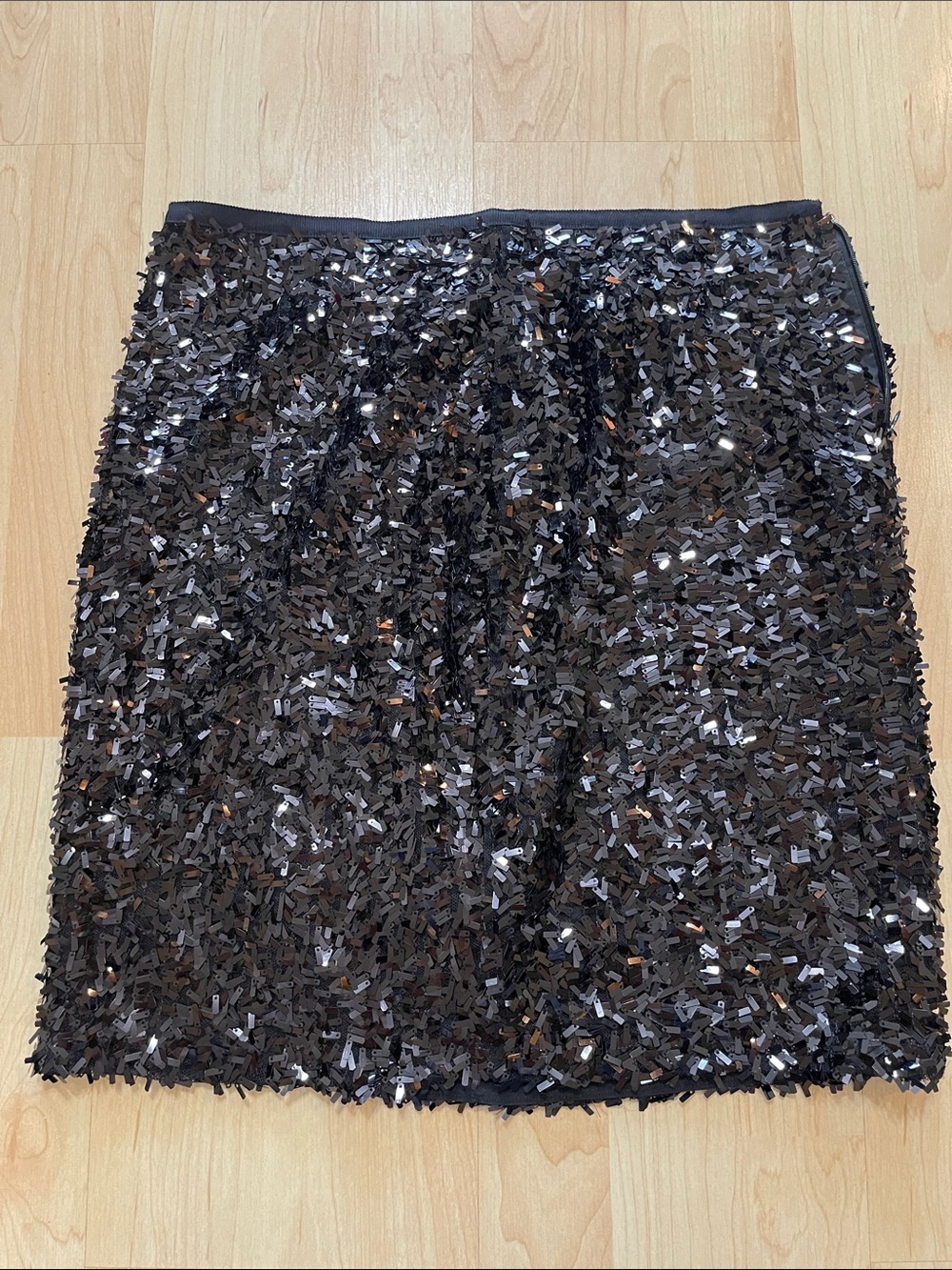 Ann Taylor Black Sequin Mini Skirt